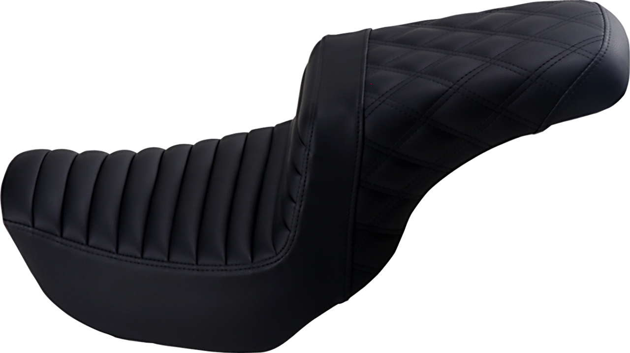 SADDLEMEN Step Up Seat - Tuck and Roll/Lattice Stitched - Black 806-04-176