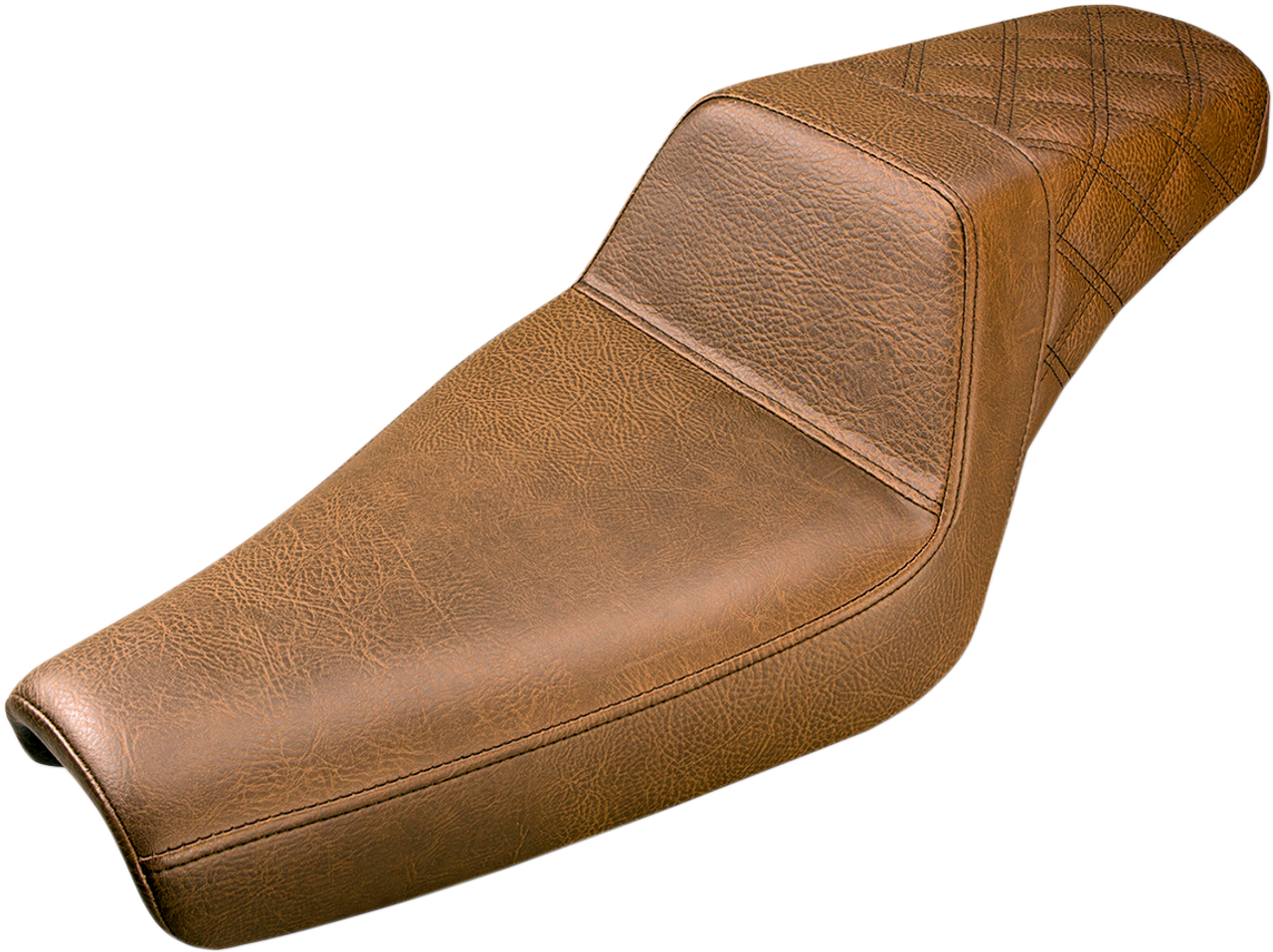 SADDLEMEN Step Up Seat - Rear Lattice Stitched - Brown - XL with 3.3 Gallon Tanks 807-11-173BR