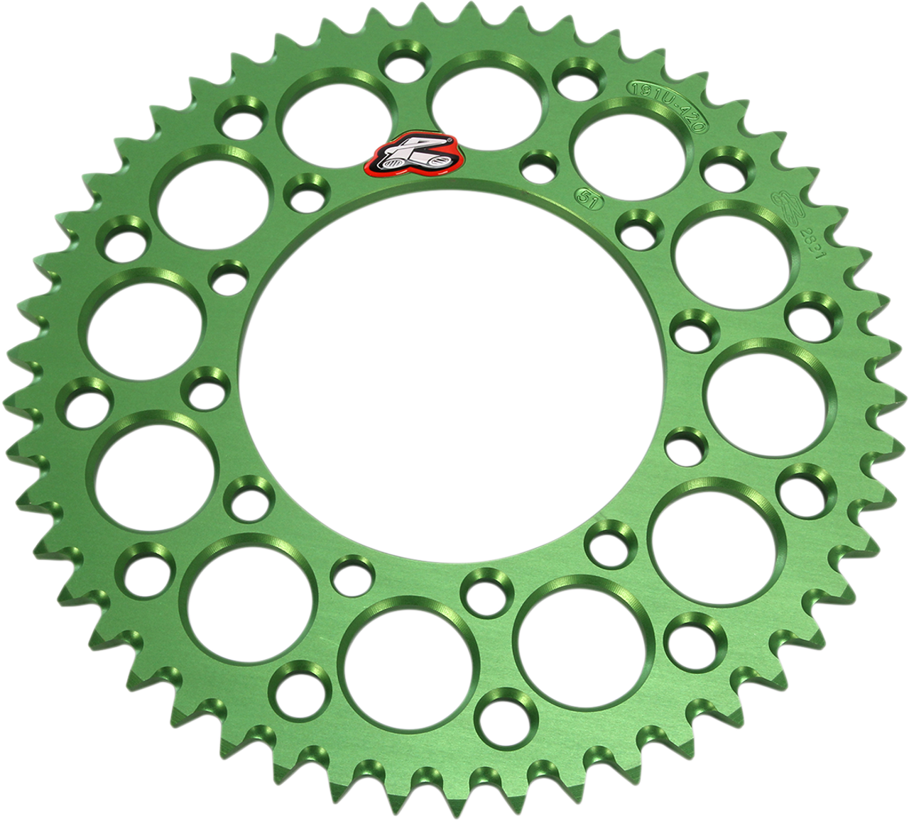 Renthal 51-Tooth Green Rear Sprocket for Kawasaki 191U-420-51GEGN