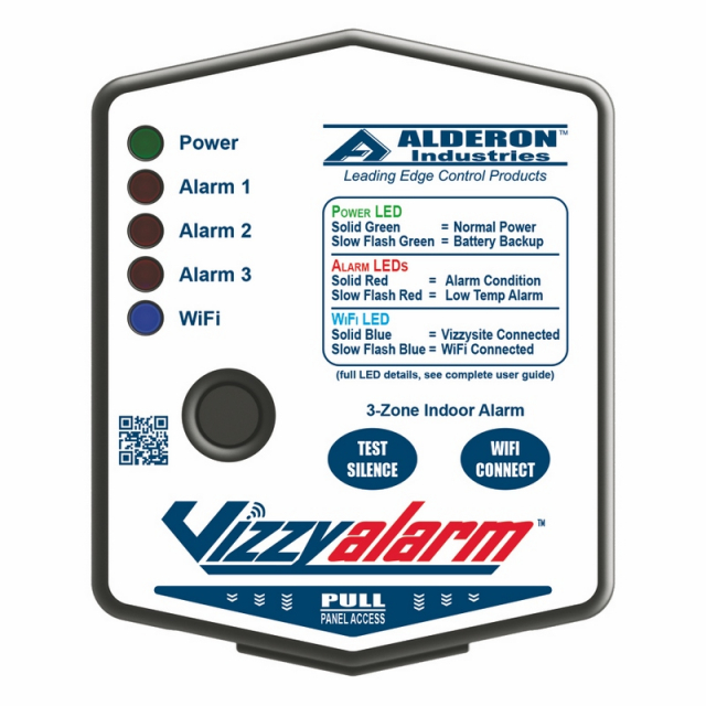 Alderon 2009602 Vizzyalarm VZW-01X WiFi Alarm 3-Zone Alarm Panel Only