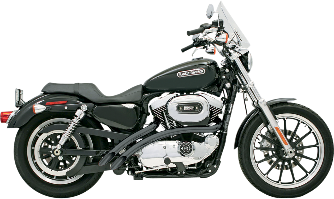 BASSANI XHAUST Radial Sweeper Exhaust - Black - '07-'13 XL XL4-FF12CLB
