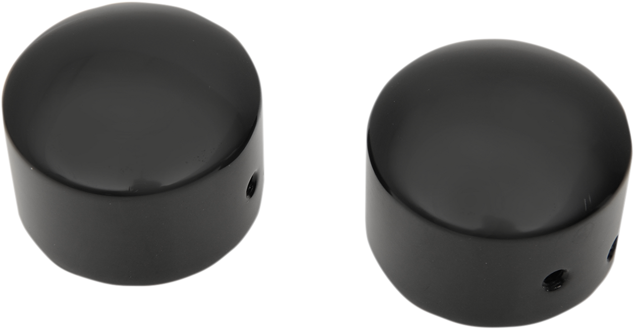 DRAG SPECIALTIES Axle Caps - Black - Front - '08-'20 FLT W16-0331GB