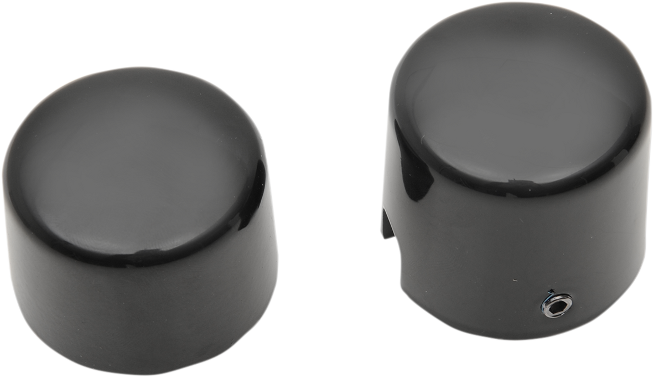 DRAG SPECIALTIES Axle Caps - Black - Rear - '00-'07 Softail W16-0333GB