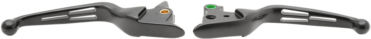 DRAG SPECIALTIES Levers - Slotted - Black H07-0603MB