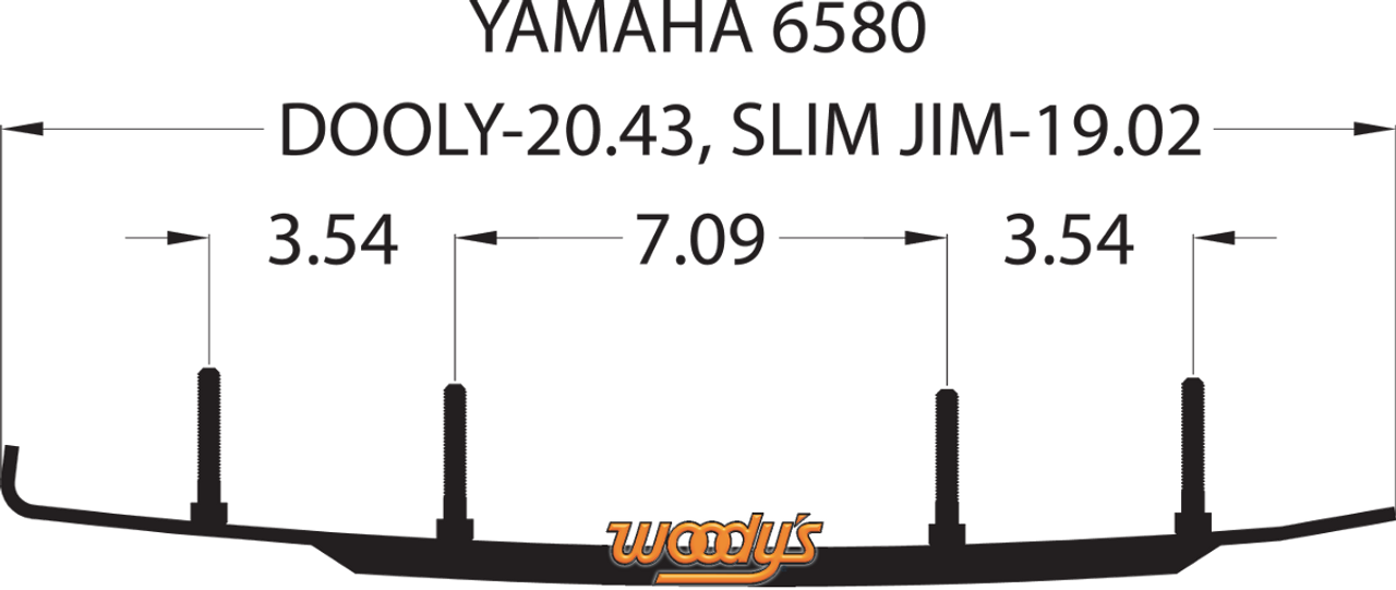 Woody's Dooly Runners 4" 90° for Yamaha Apex 2010-2013 DY4-6580