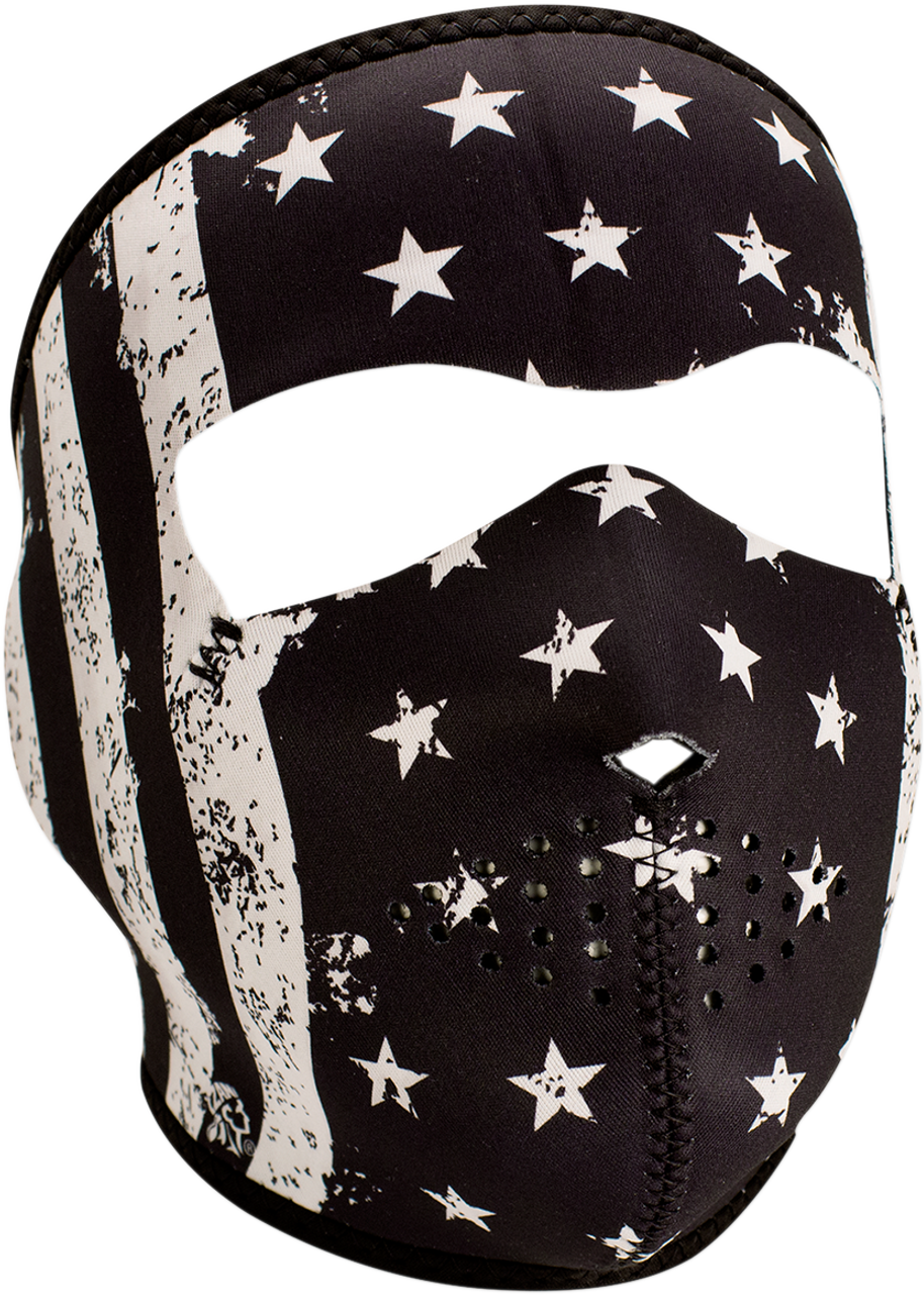 ZAN HEADGEAR Full-Face Mask - Black/White Flag WNFM091
