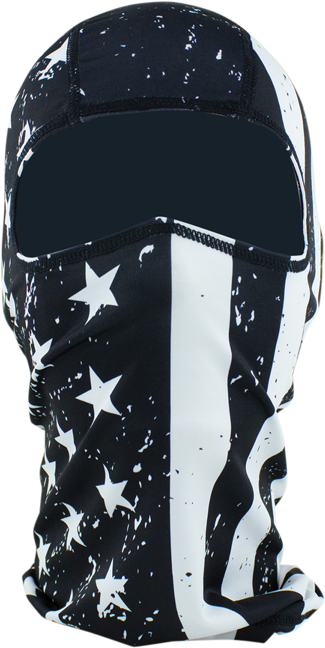 ZAN HEADGEAR Balaclava - Black/White - Flag WBP091