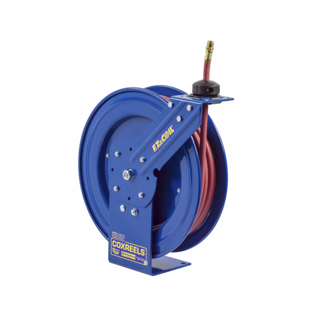 CoxReels EZ-P-LP-125 Spring Rewind Coil Hose Reel, 1/4" I.D., 25'