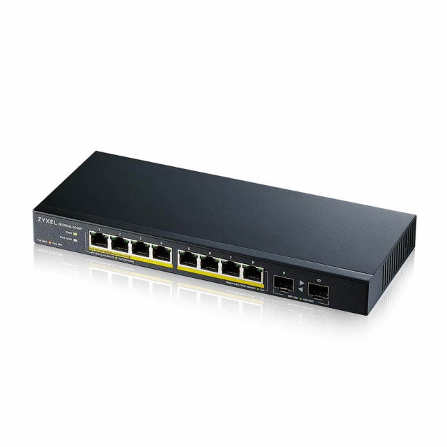 Zyxel GS1100-10HP GbE Unmanaged Switch, 10-Port, PoE, GbE Uplink