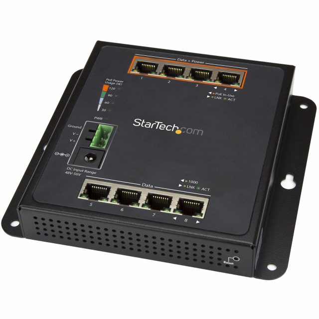 StarTech IES81GPOEW Industrial 8 Port Gigabit PoE Switch