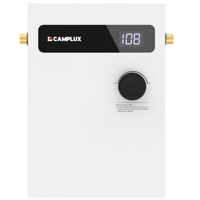 Camplux TEW08 8kW On Demand Electric Tankless Water Heater, White