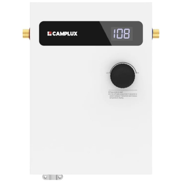 Camplux TEW11 11kW On Demand Electric Tankless Water Heater, White