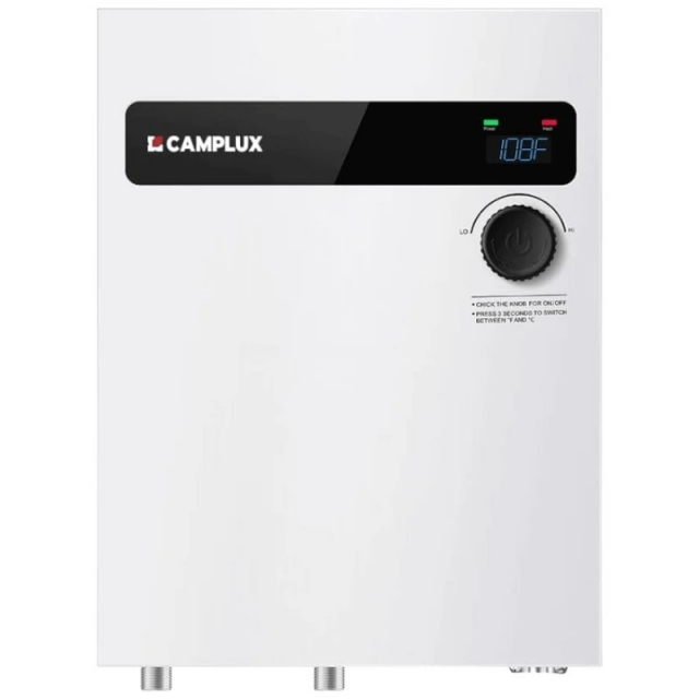 Camplux TEW18 18kW On Demand Electric Tankless Water Heater, White
