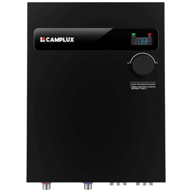 Camplux TEW18B 18kW On Demand Electric Tankless Water Heater, Black