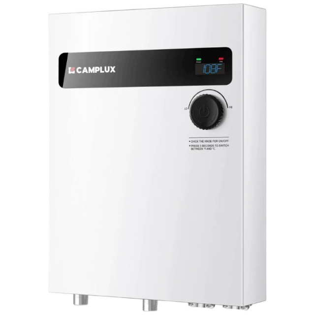Camplux TEW27 27kW Whole House Electric Tankless Water Heater, White