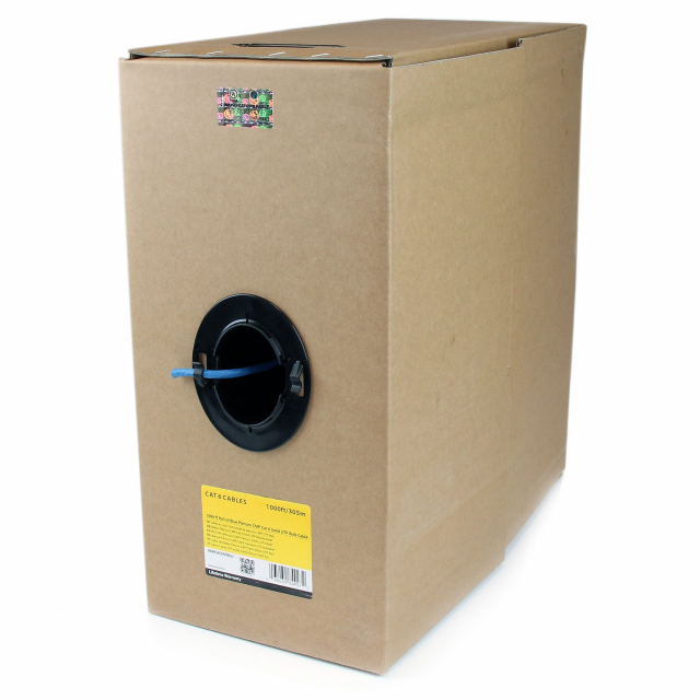 StarTech WIRC6CMPBLU Bulk Cat 6 Ethernet Cable CMP/FT6 Blue 1000 ft